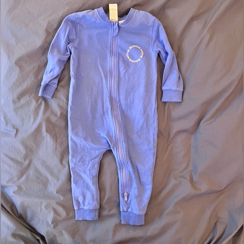 EUC Blue Bonds Fleece Bodysuit - Size 12-18m